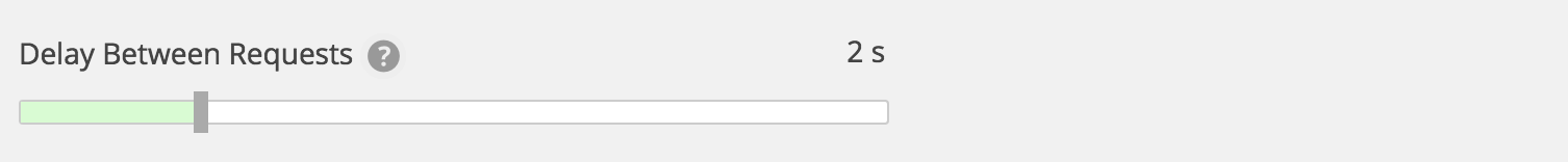 Delay Between Requests slider control