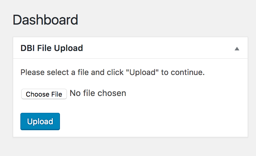 Screenshot of upload form.