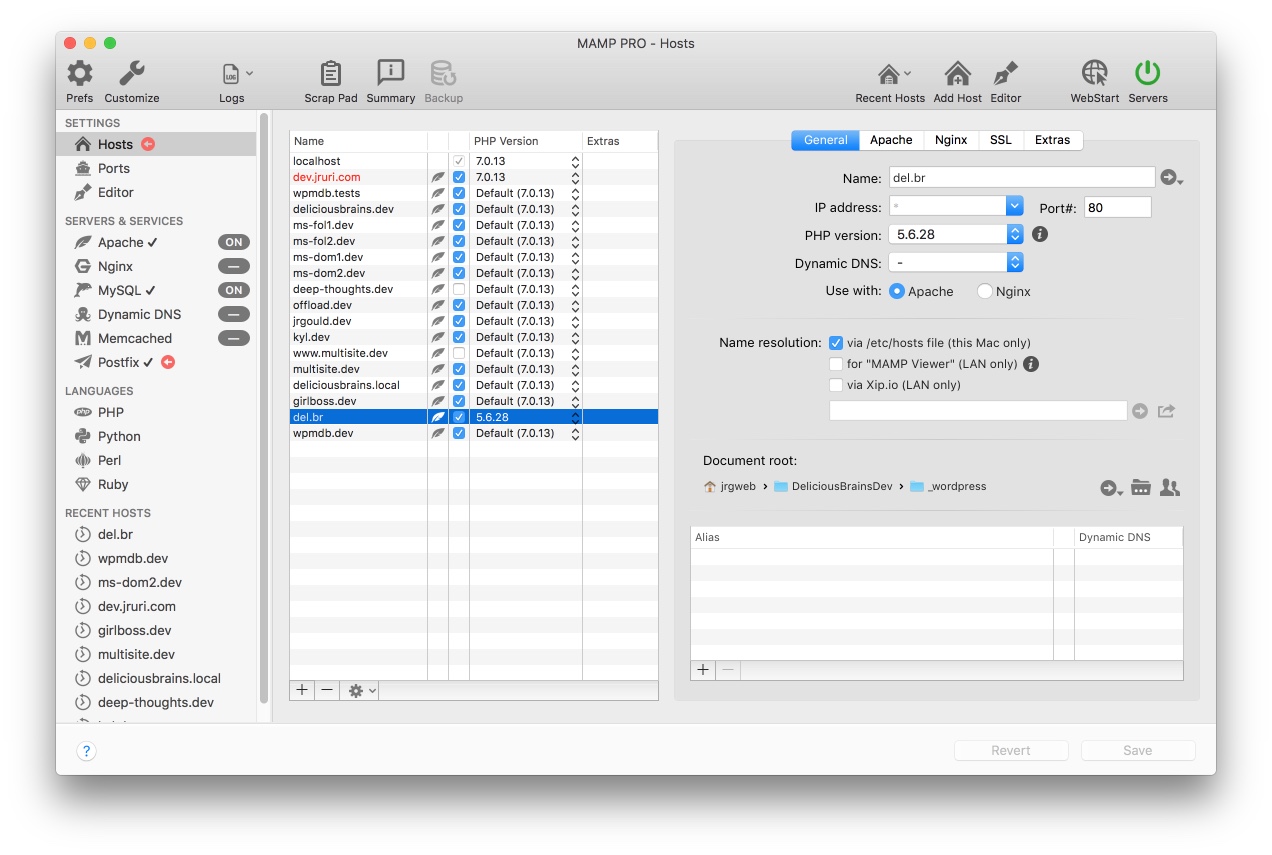 mamp wordpress multiple sites