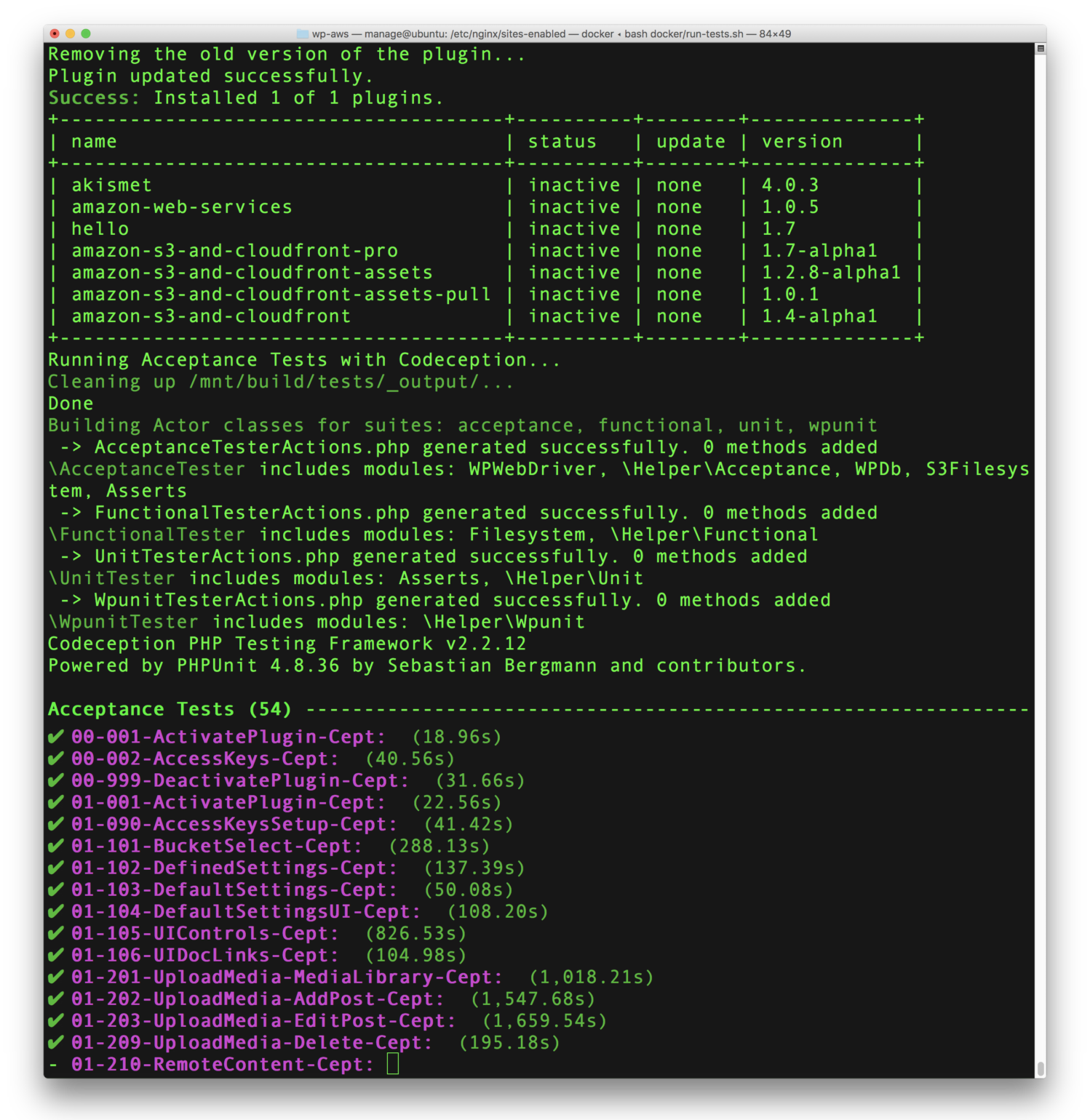 WP Offload S3 automated acceptance tests