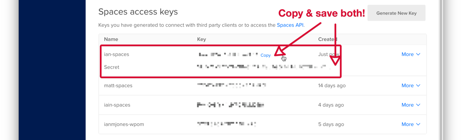 WP Offload Media - DigitalOcean Spaces Quick Start Guide - API Token Saved