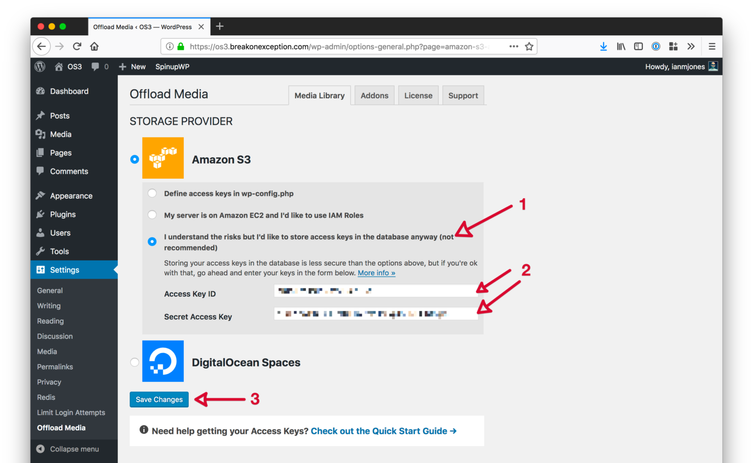 WP Offload Media Save Amazon S3 Keys In Database