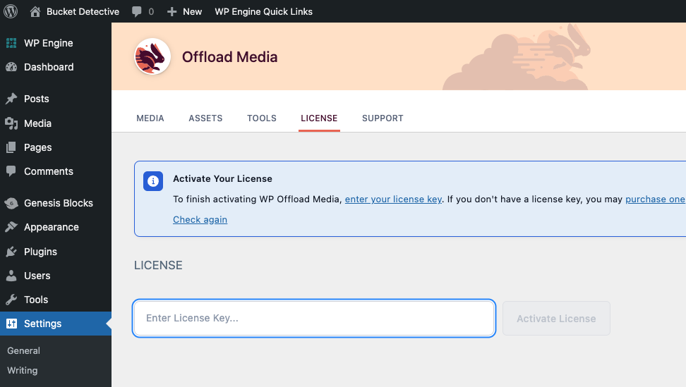 WP Offload Media - Enter License