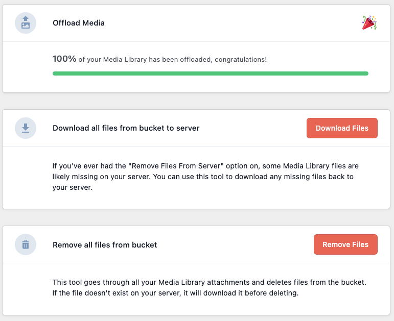 WP Offload Media Offload 100 Percent