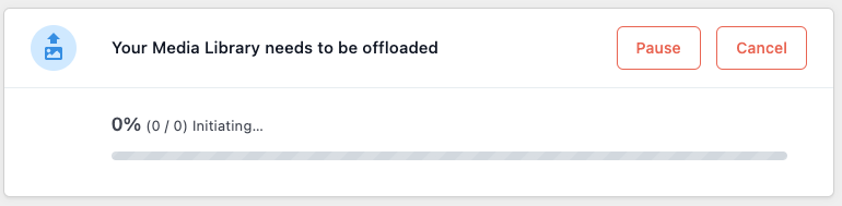 WP Offload Media background offload in progress