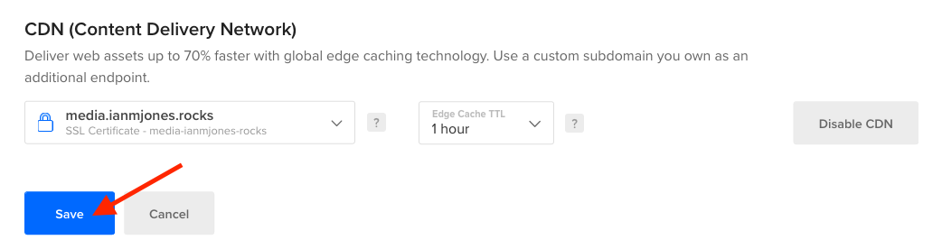 DigitalOcean Spaces CDN Setup