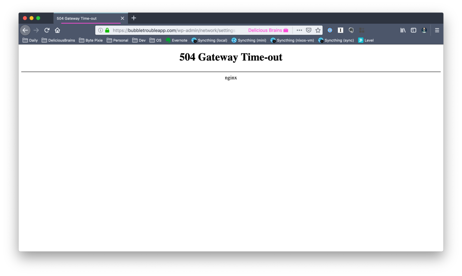 504 Gateway Timeout on large multisite settings page