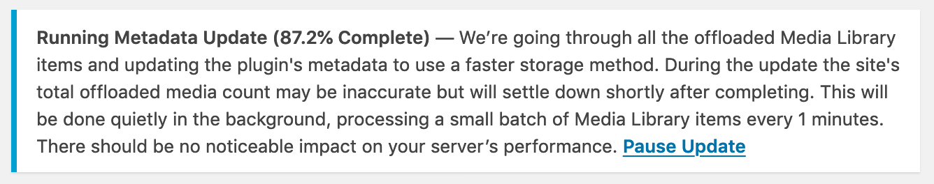 WP Offload Media Custom Table Upgrade Notice