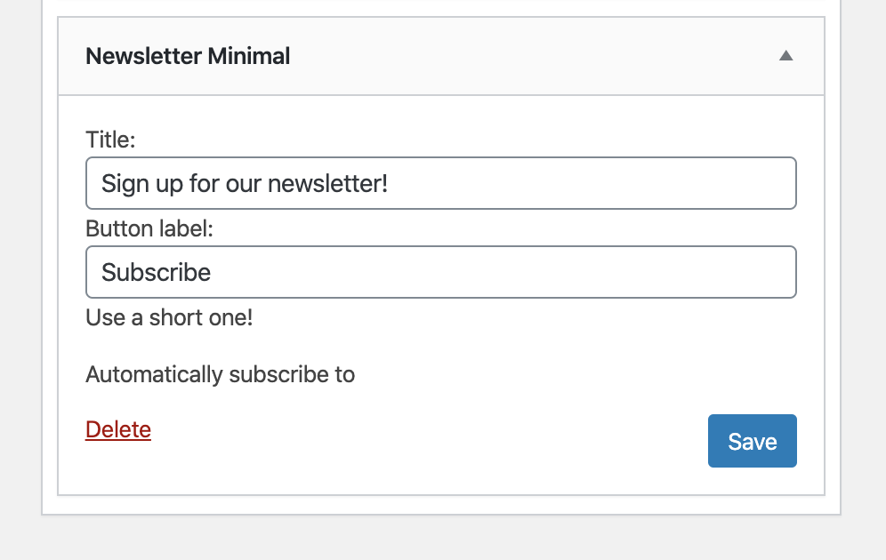 The Newsletter Plugin email subscription widget