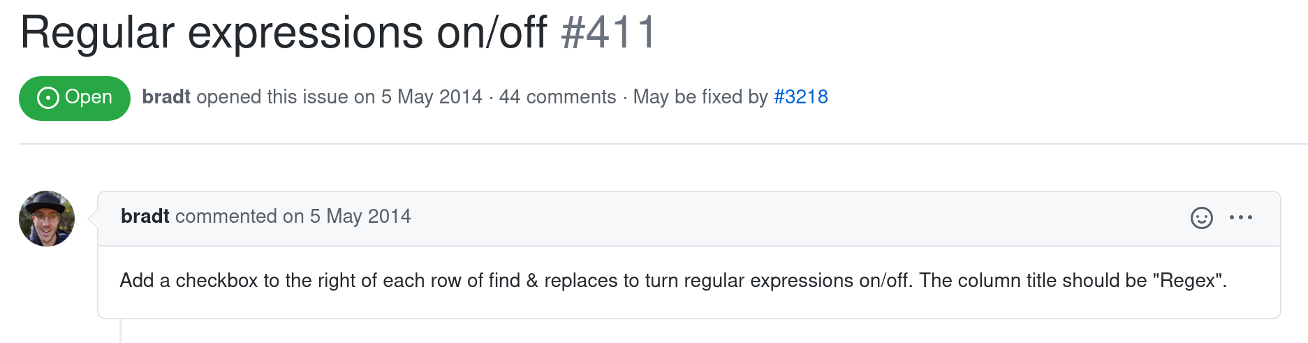 Regular Expressions Issue 411