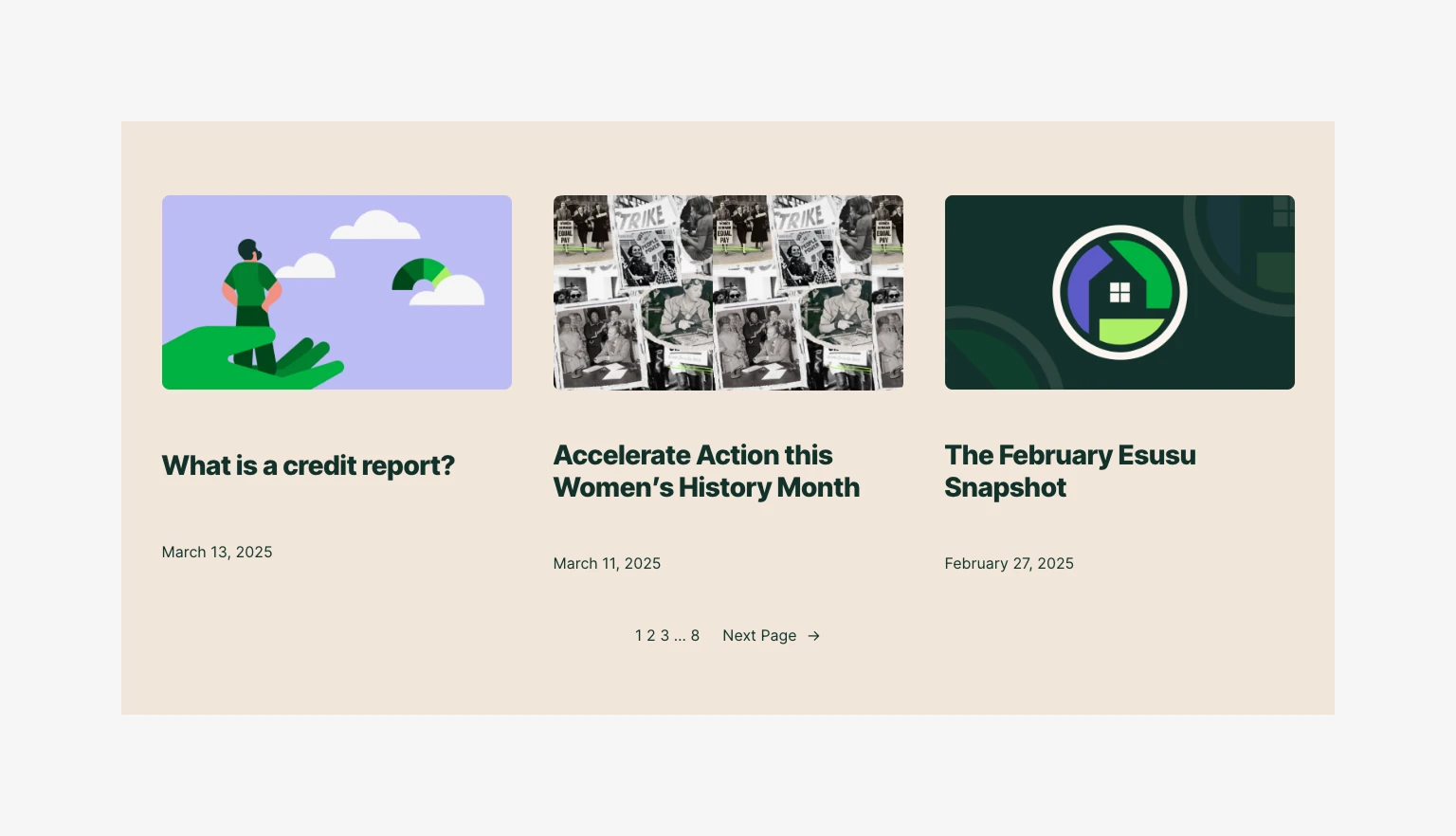 The query loop pagination on the Esusu blog, one of 15 examples on how to use the Interactivity API. 